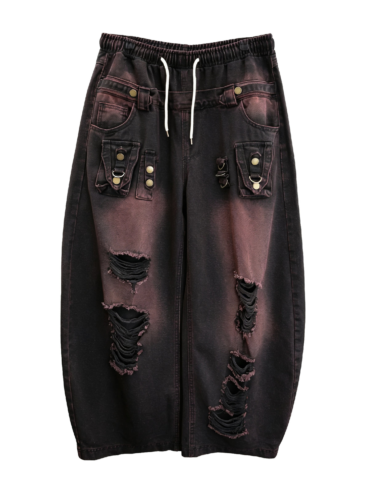 Rust-Wash Ripped Jeans