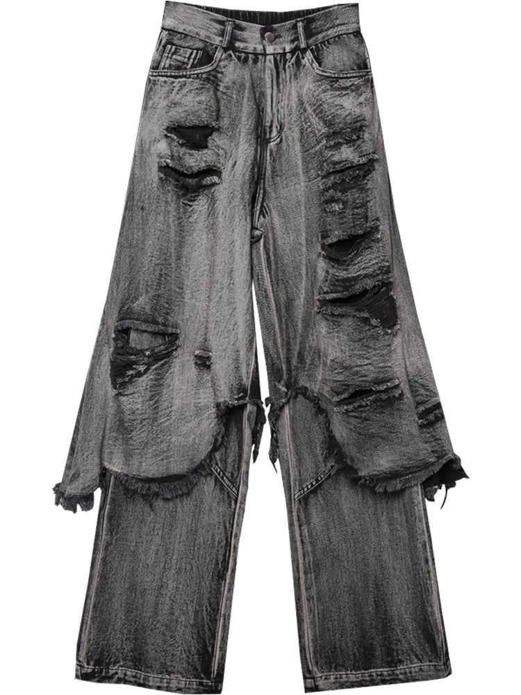 Wasteland Distressed Fake-Two-Piece Jeans