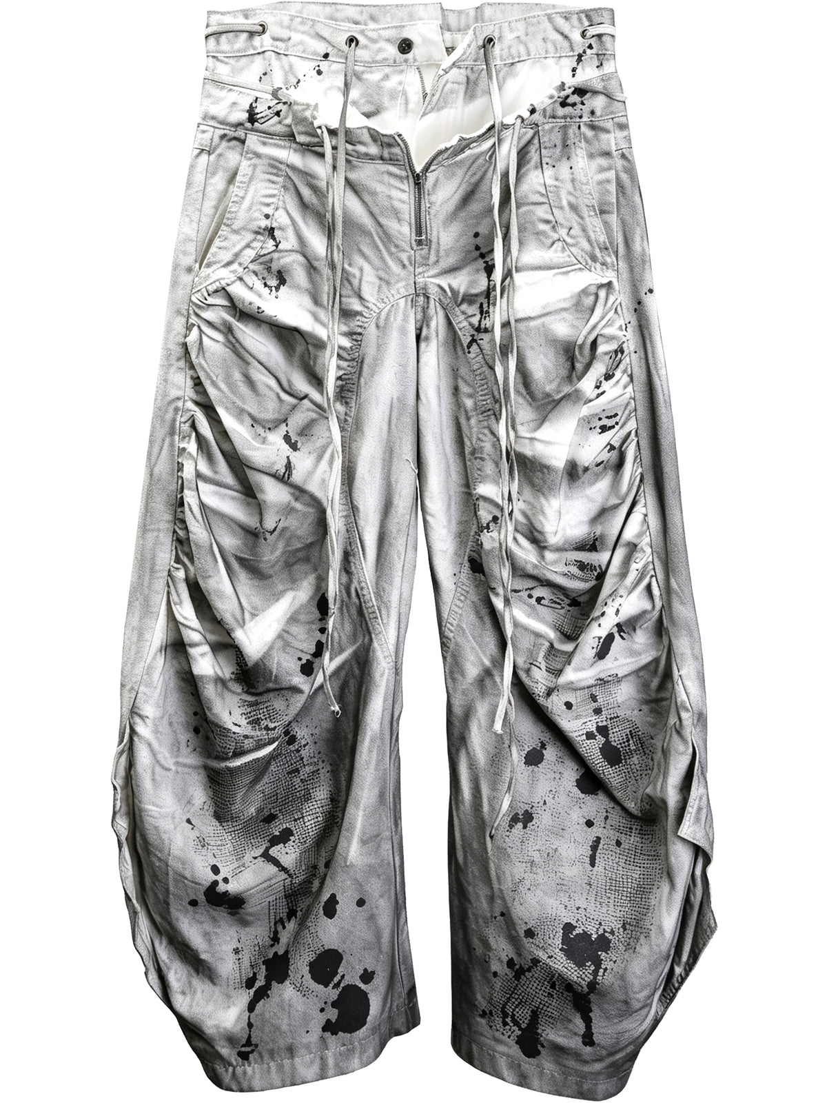 The Deconstructed Double-Waist Splatter Denim