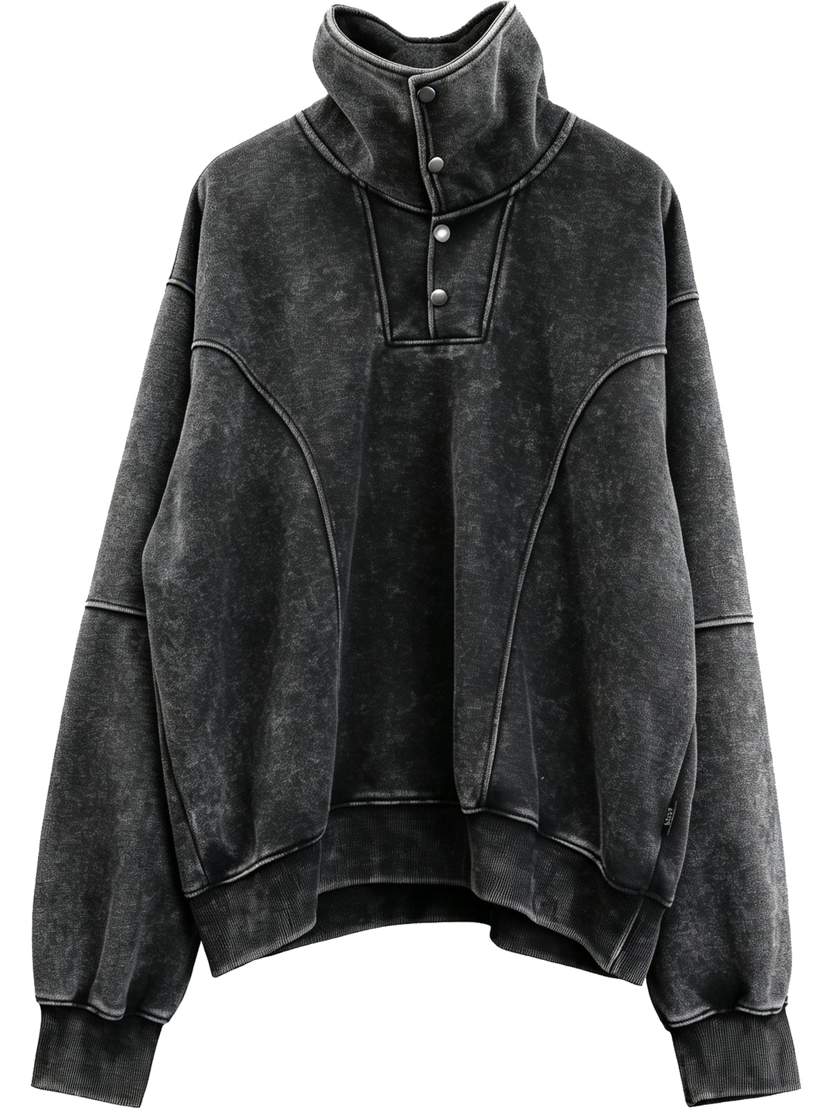 High-Collar Long-Sleeve Sweatshirt
