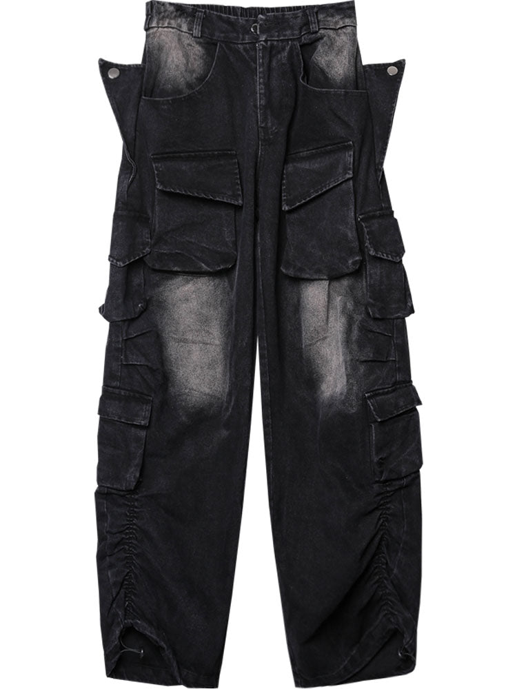 Wasteland Washed Denim Jeans - Distressed Baggy Y2K Pants