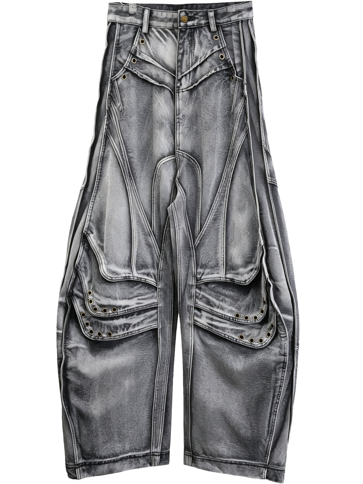 Distressed Baggy Wide-Leg Jeans