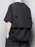 Fake-Two-Piece Techwear Patchwork Tee