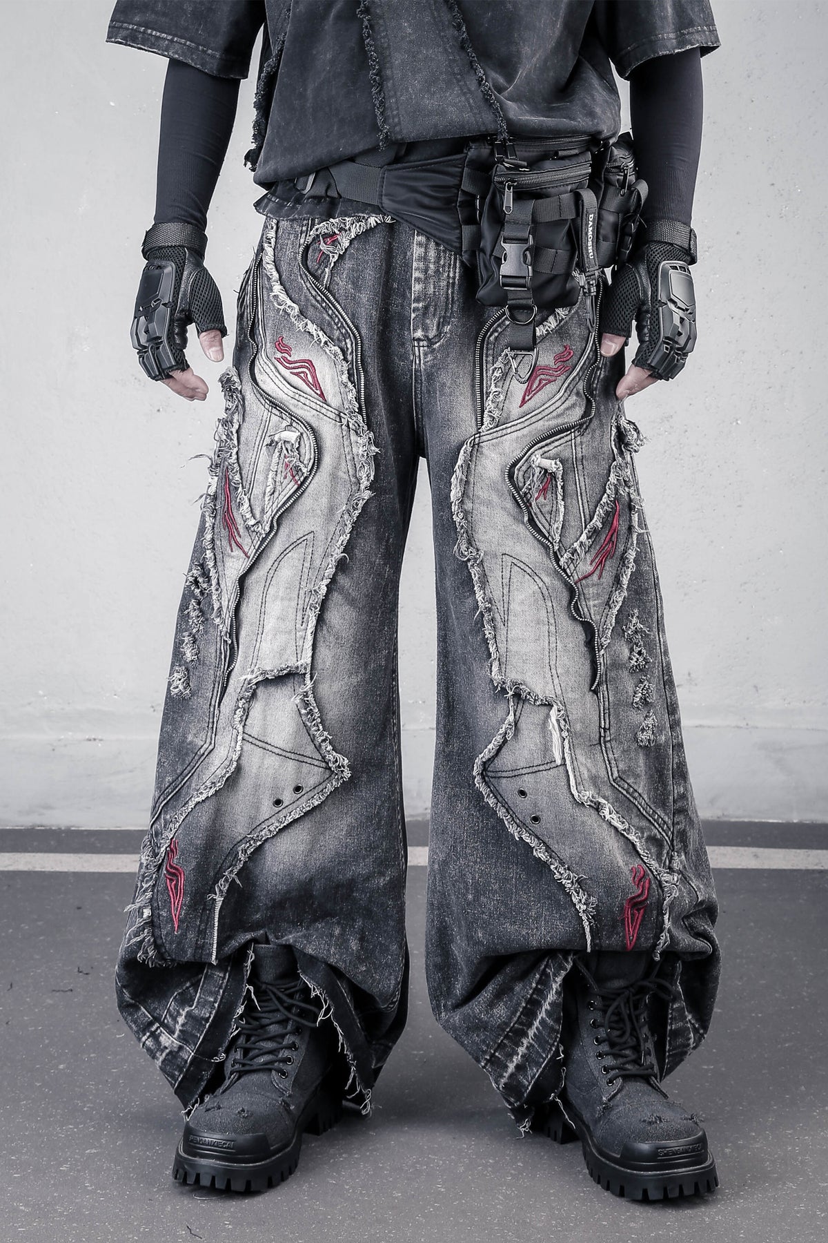 Wasteland Deconstructed Raw-Edge Distressed Jeans