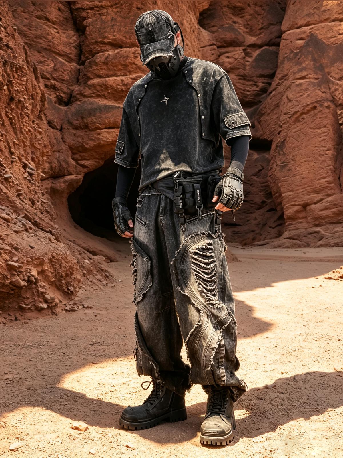 Dystopian Grunge Oversized Tee | Premium Washed Wasteland T-Shirt