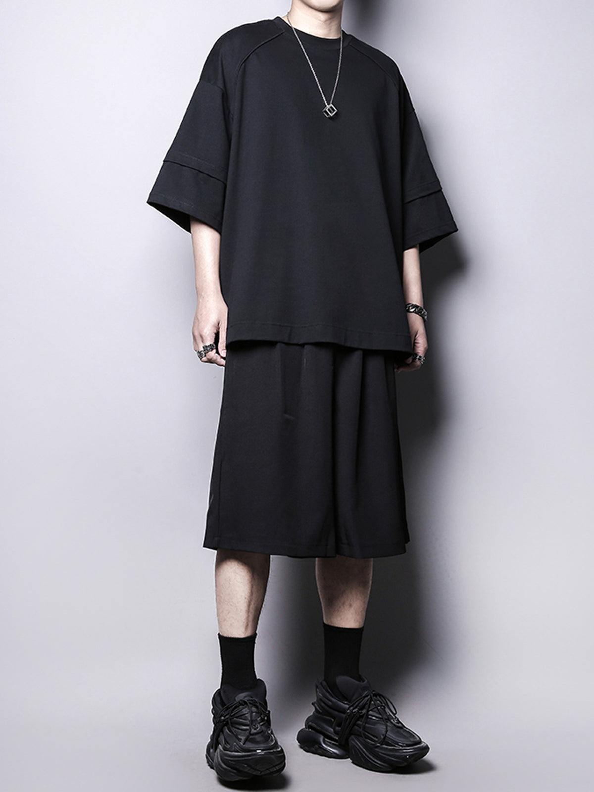 Yamamoto Fake-Two-Piece Drop-Shoulder Tee