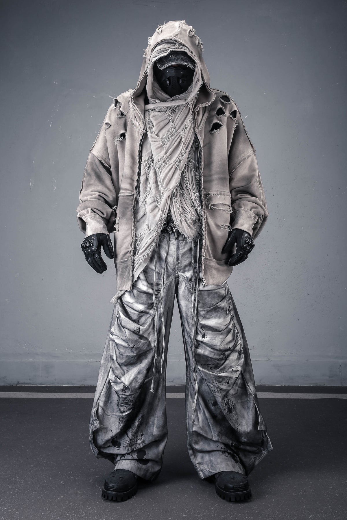 The Deconstructed Double-Waist Splatter Denim