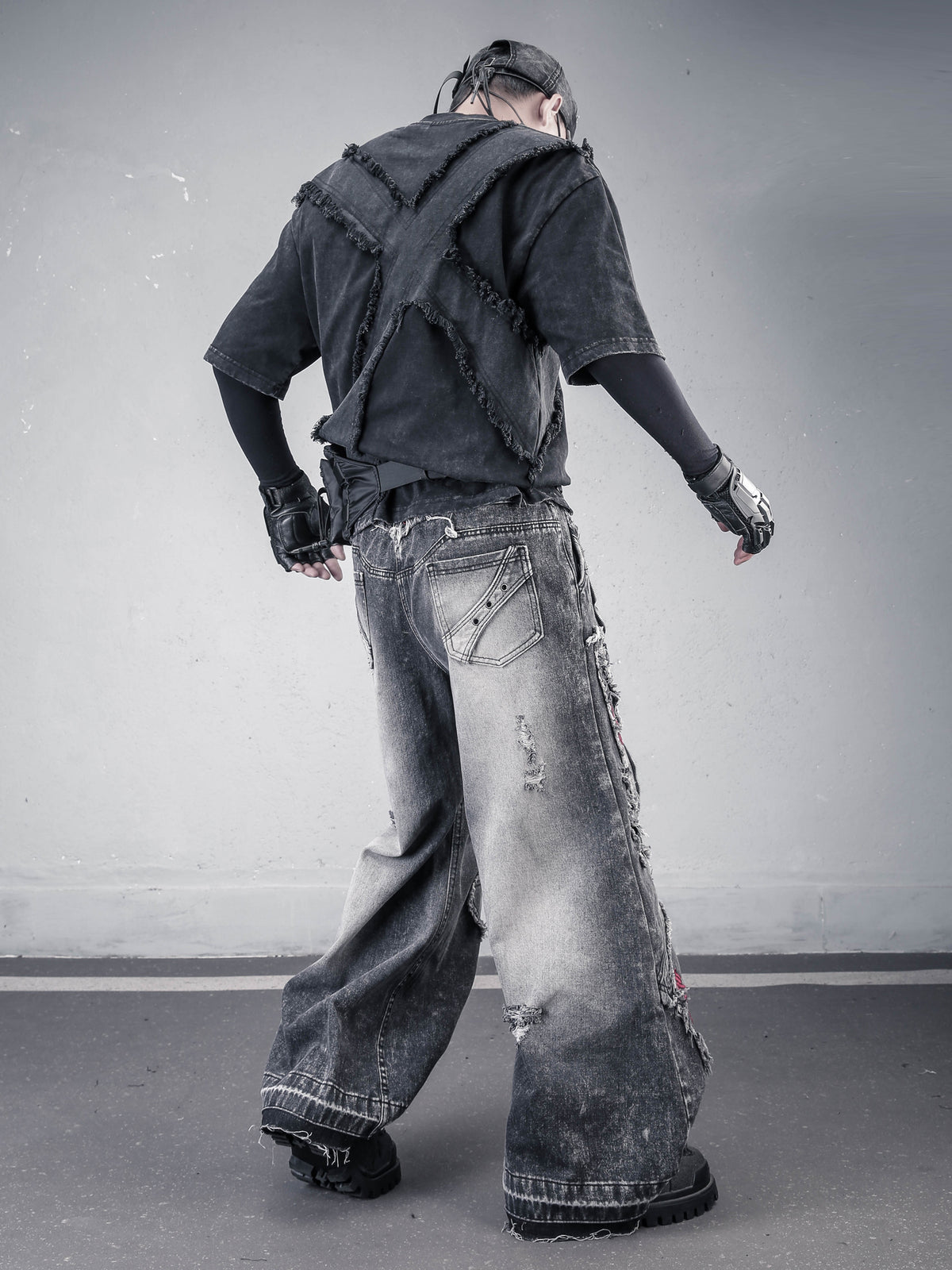 Wasteland Deconstructed Raw-Edge Distressed Jeans