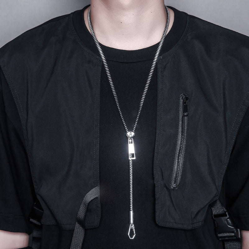 Silver Zip Chain Choker, Adjustable