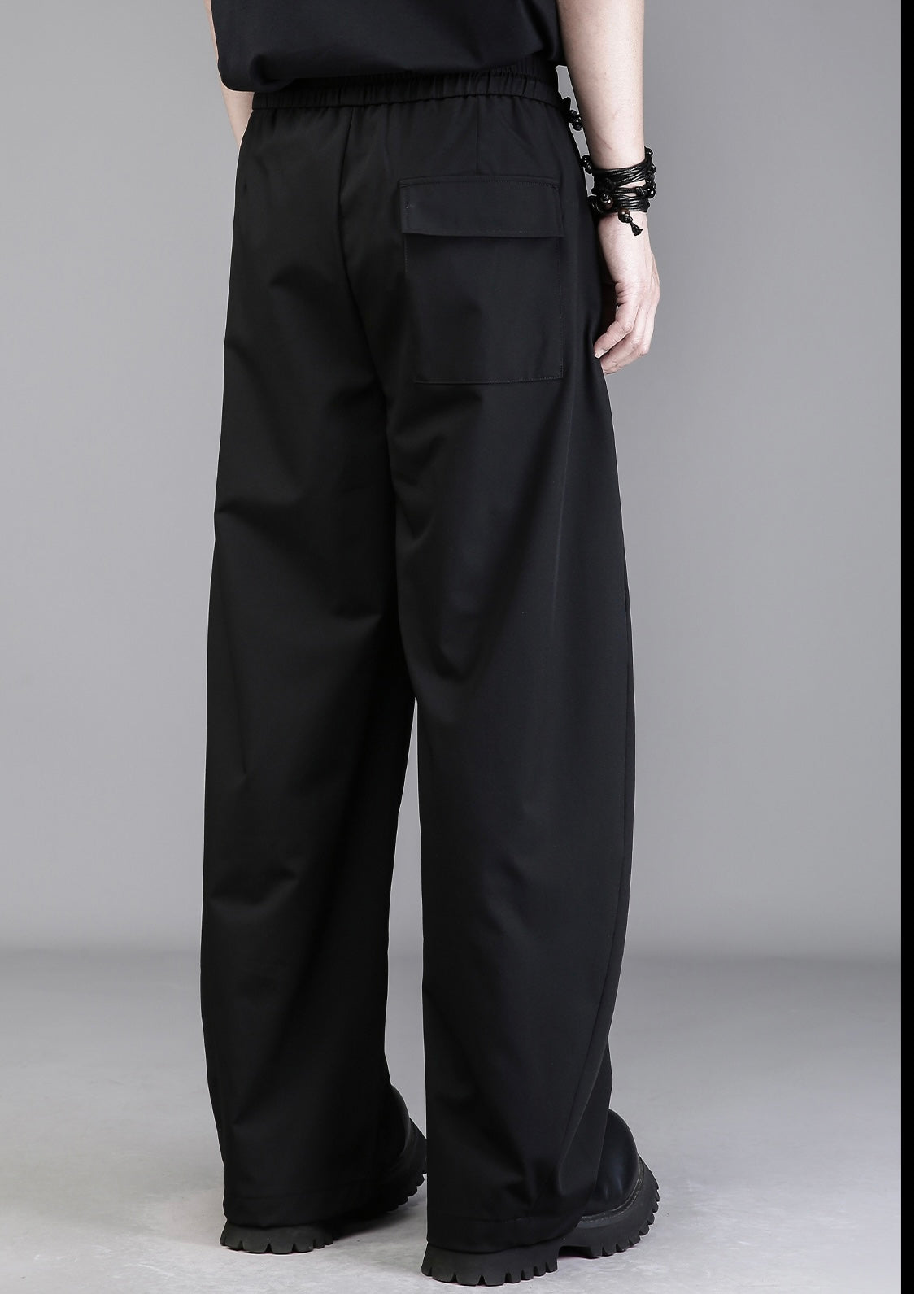 Draped Wide-Leg Suit Trousers