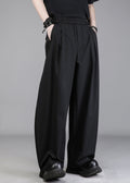 Draped Wide-Leg Suit Trousers