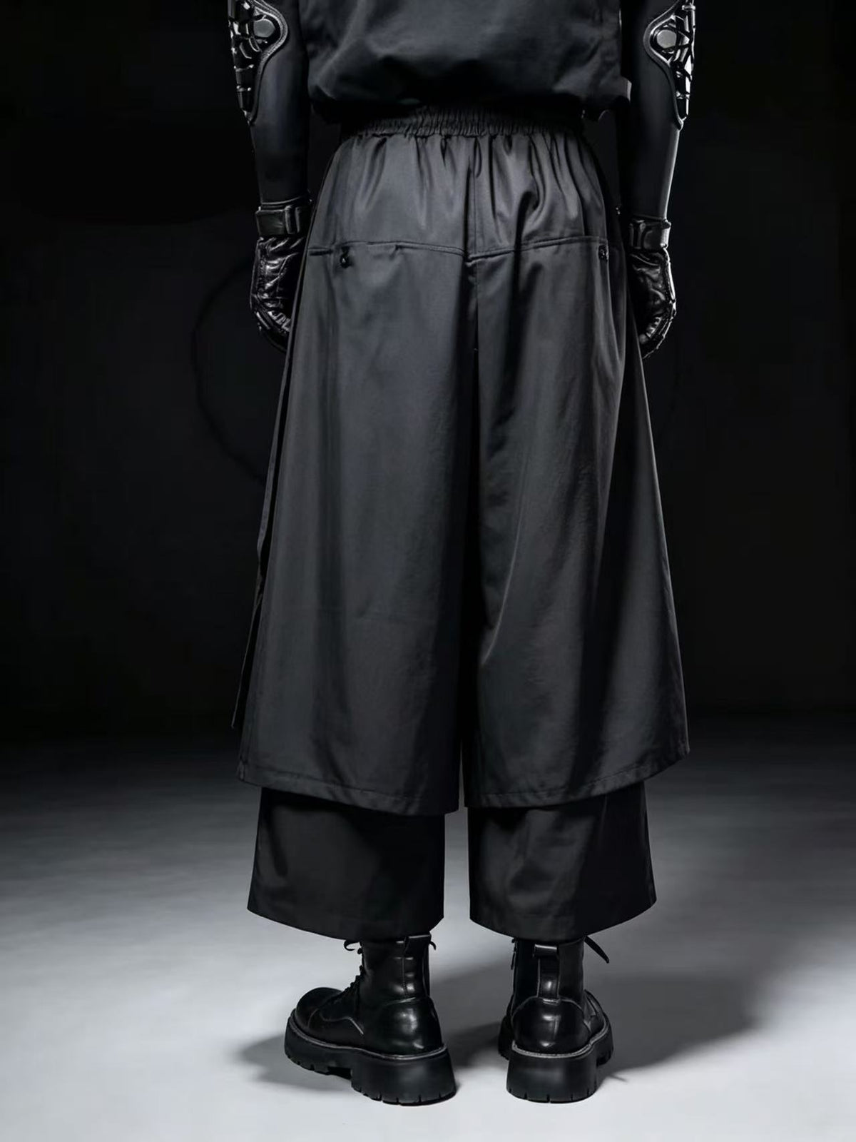 Yamamoto Drawstring Fake-Two-Piece Culotte Trousers