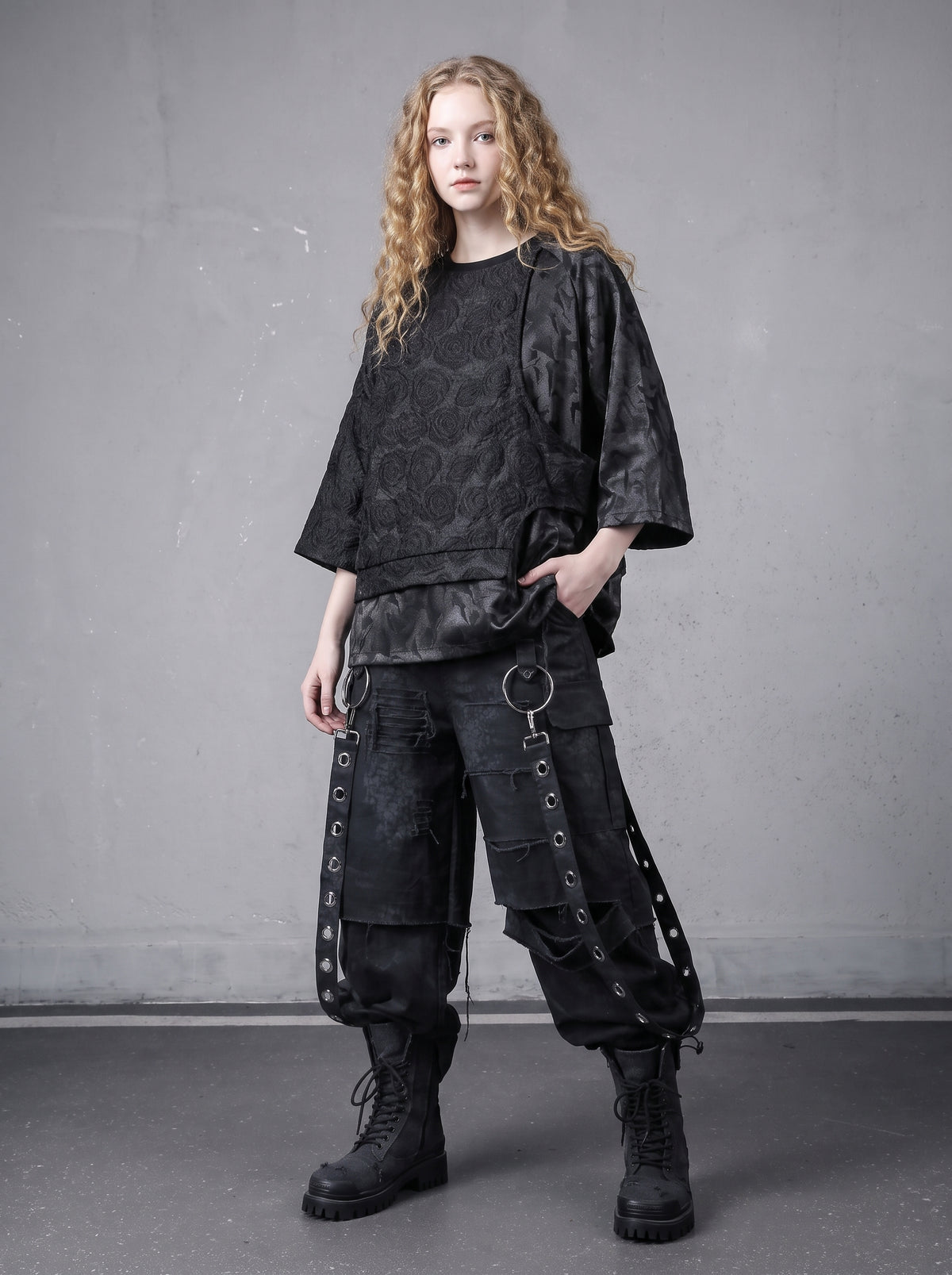 Industrial Fringe Darkwear Jeans