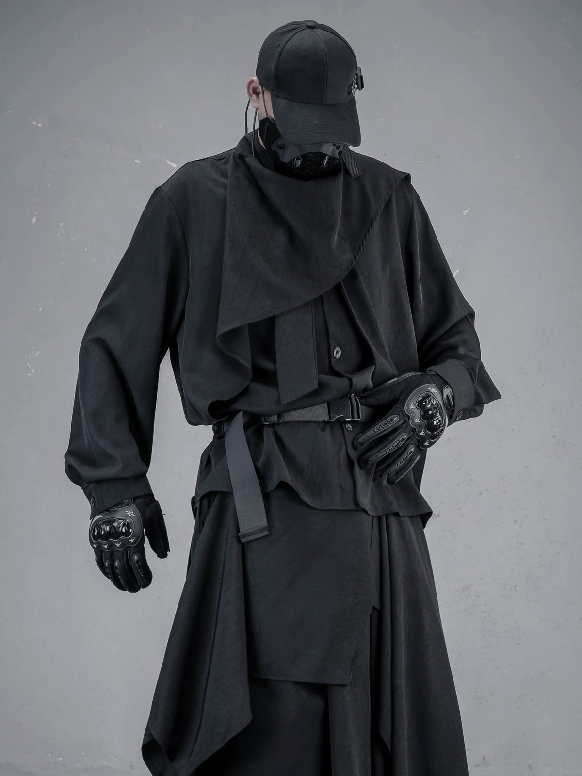 Neck Long Sleeve Shirt | Darkwear Scarf Shirt