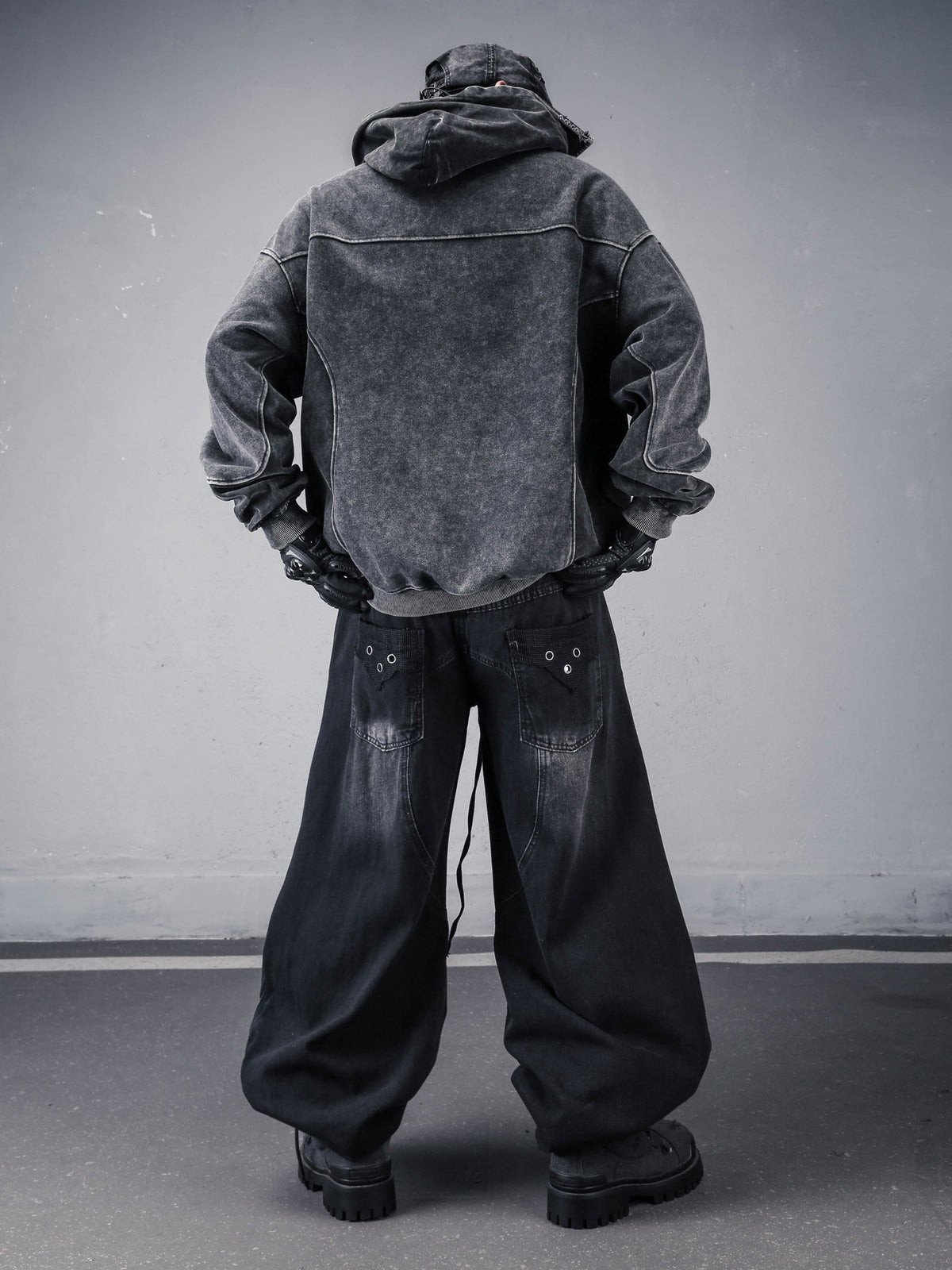 Deconstructed Patchwork Hooded Sweatshirt