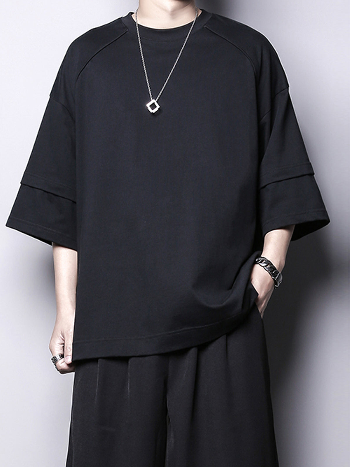 Yamamoto Fake-Two-Piece Drop-Shoulder Tee