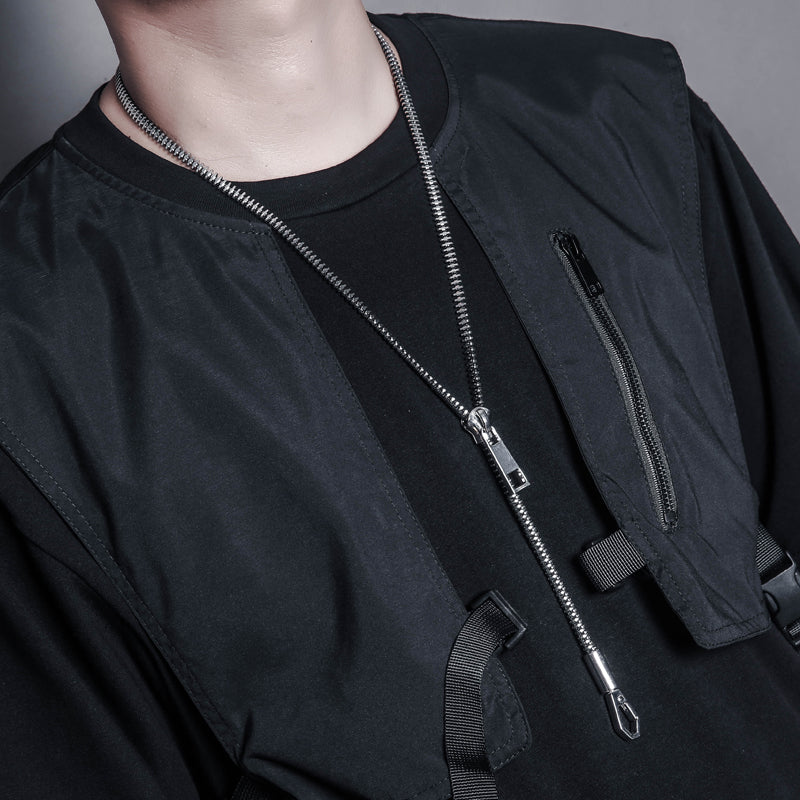 Silver Zip Chain Choker, Adjustable