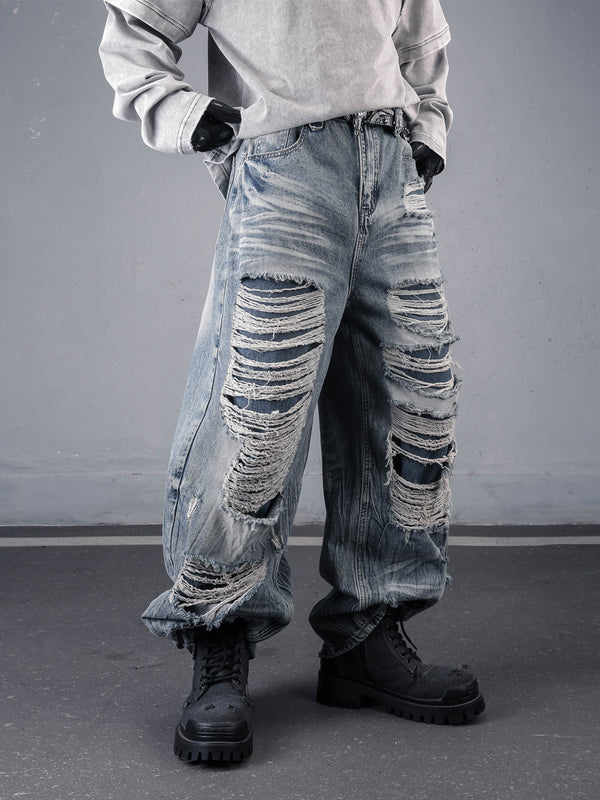 Vintage Washed Destroyed Baggy Jeans