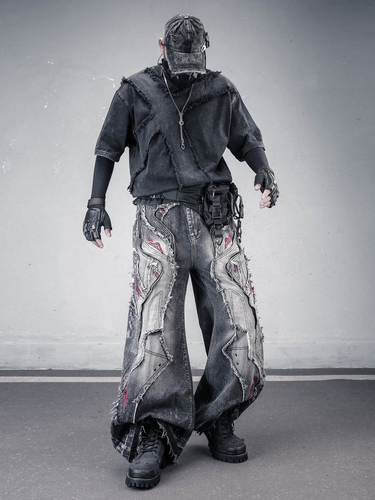 Wasteland Deconstructed Raw-Edge Distressed Jeans