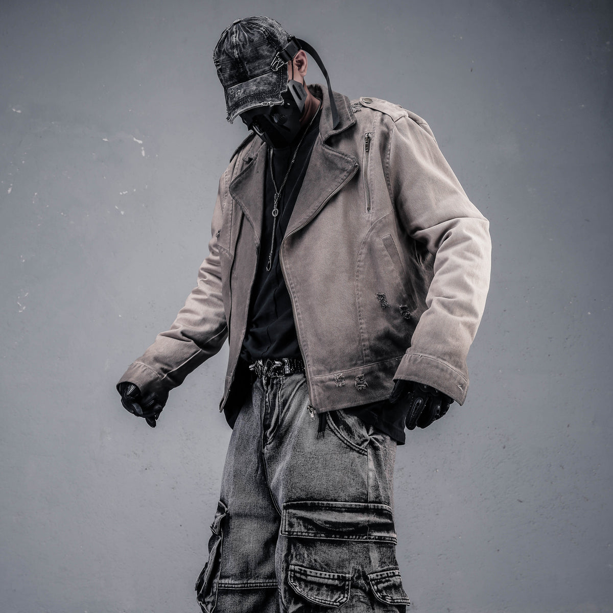 American High-Street Distressed Washed Jacket