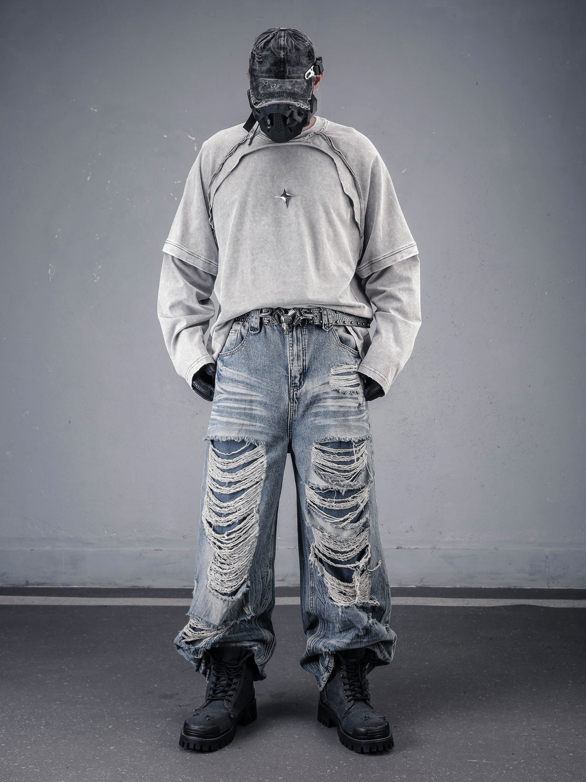 Vintage Washed Destroyed Baggy Jeans