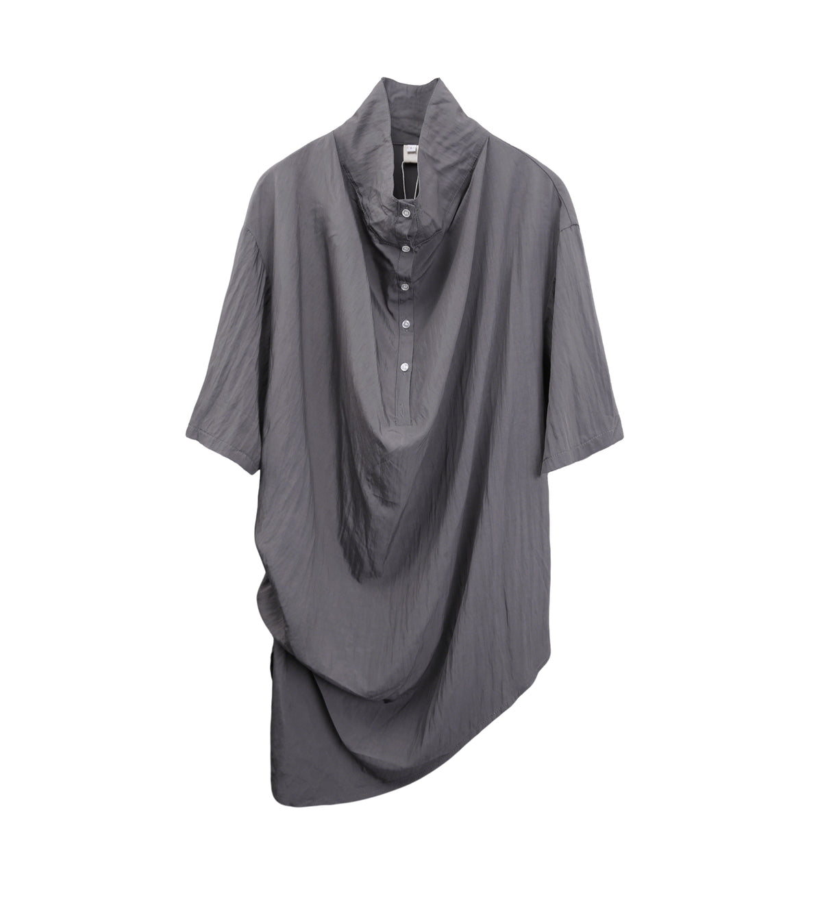 Yamamoto Stand-Collar Pleated Shirt