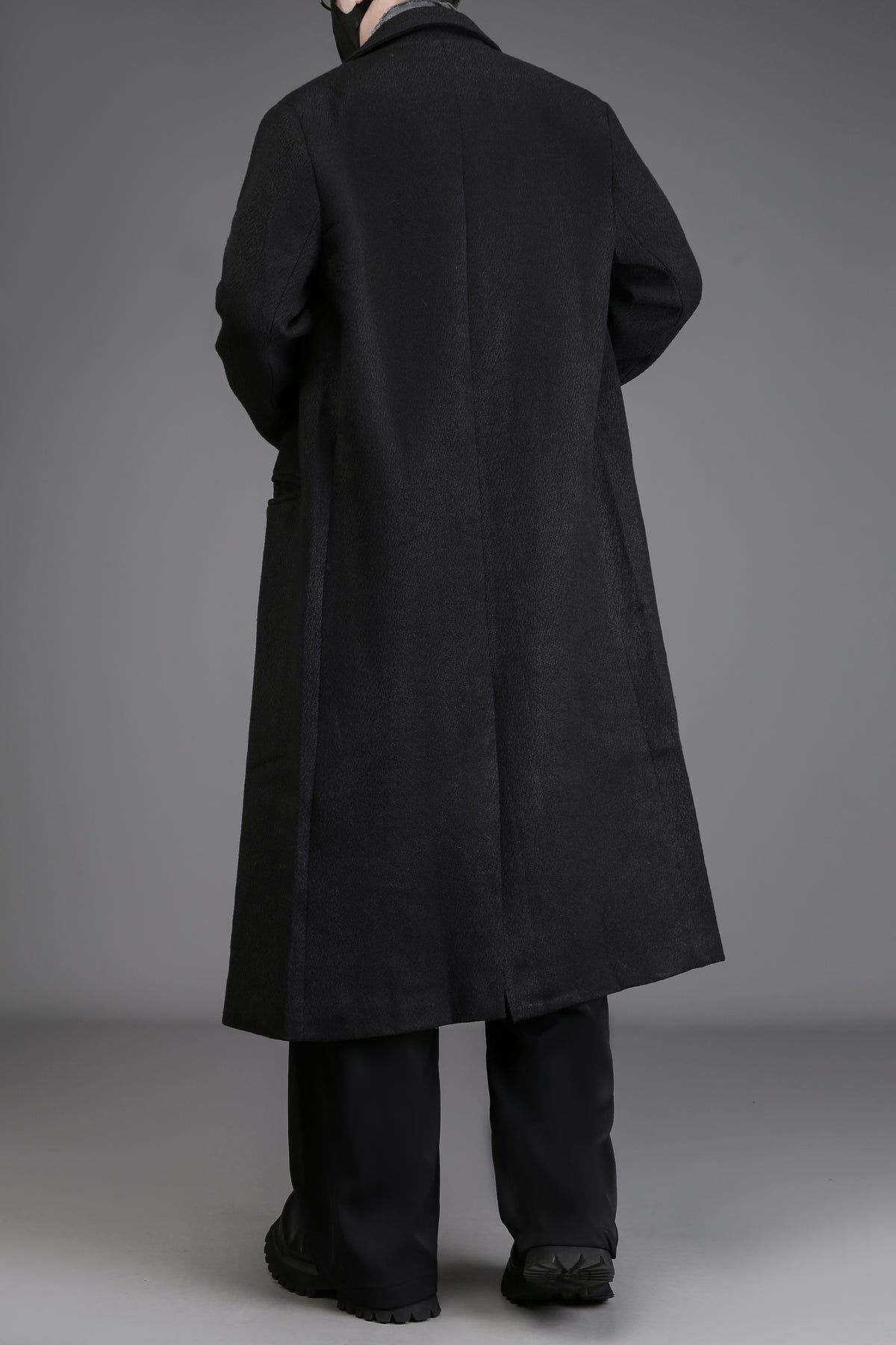 Classic British Double-Breasted Wool Blend Overcoat