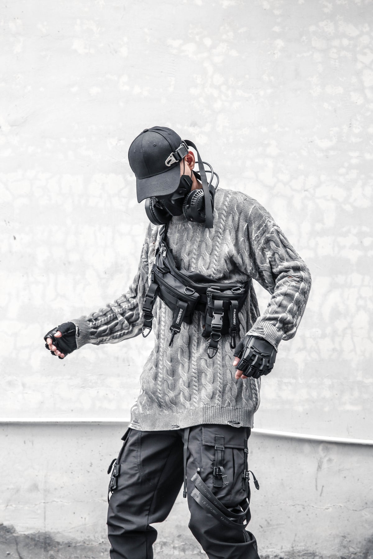 Oversized Vintage Wash Distressed Sweater - Frayed Grunge Knitwear