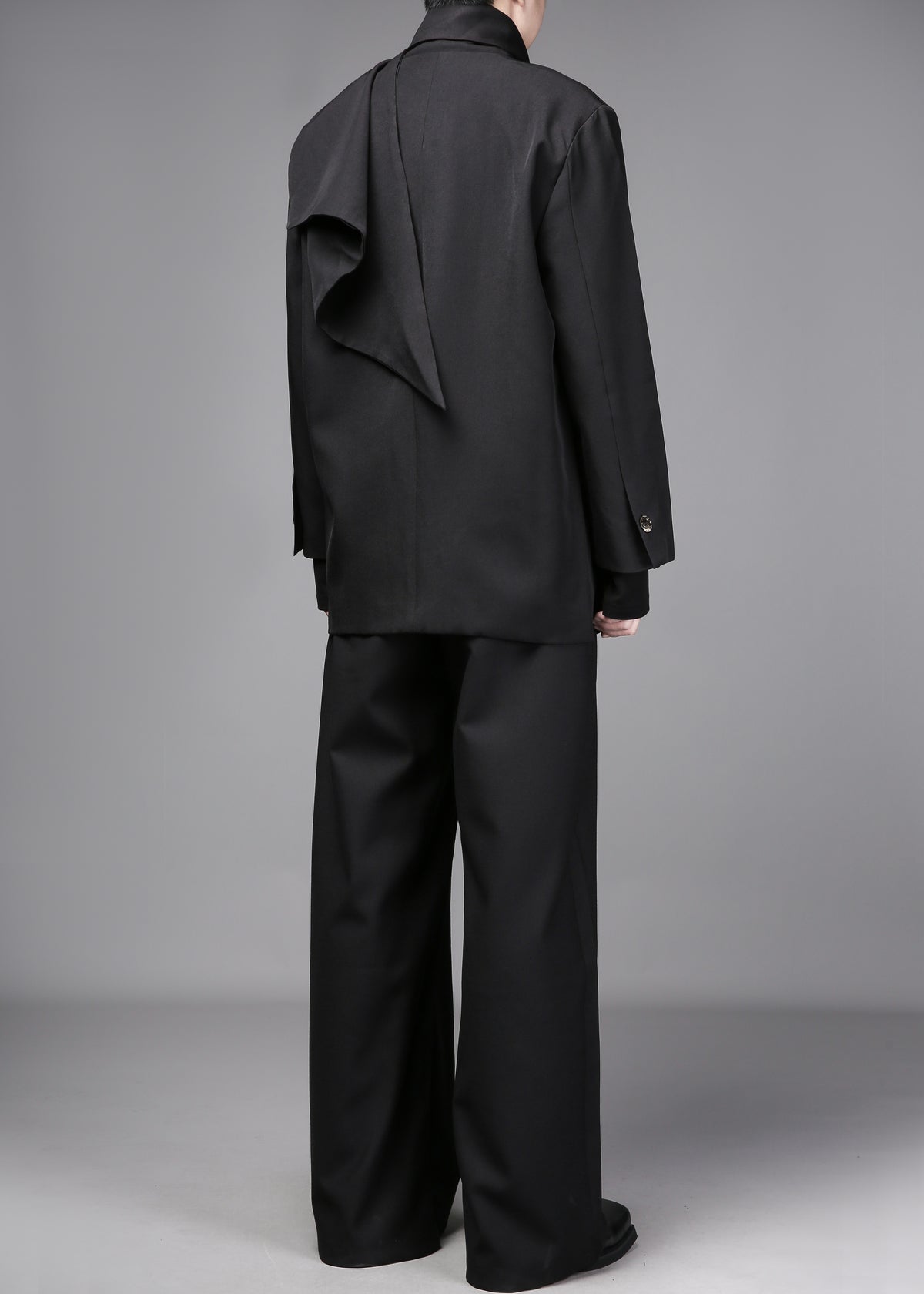 Fake-Two-Piece Scarf-Shawl Blazer