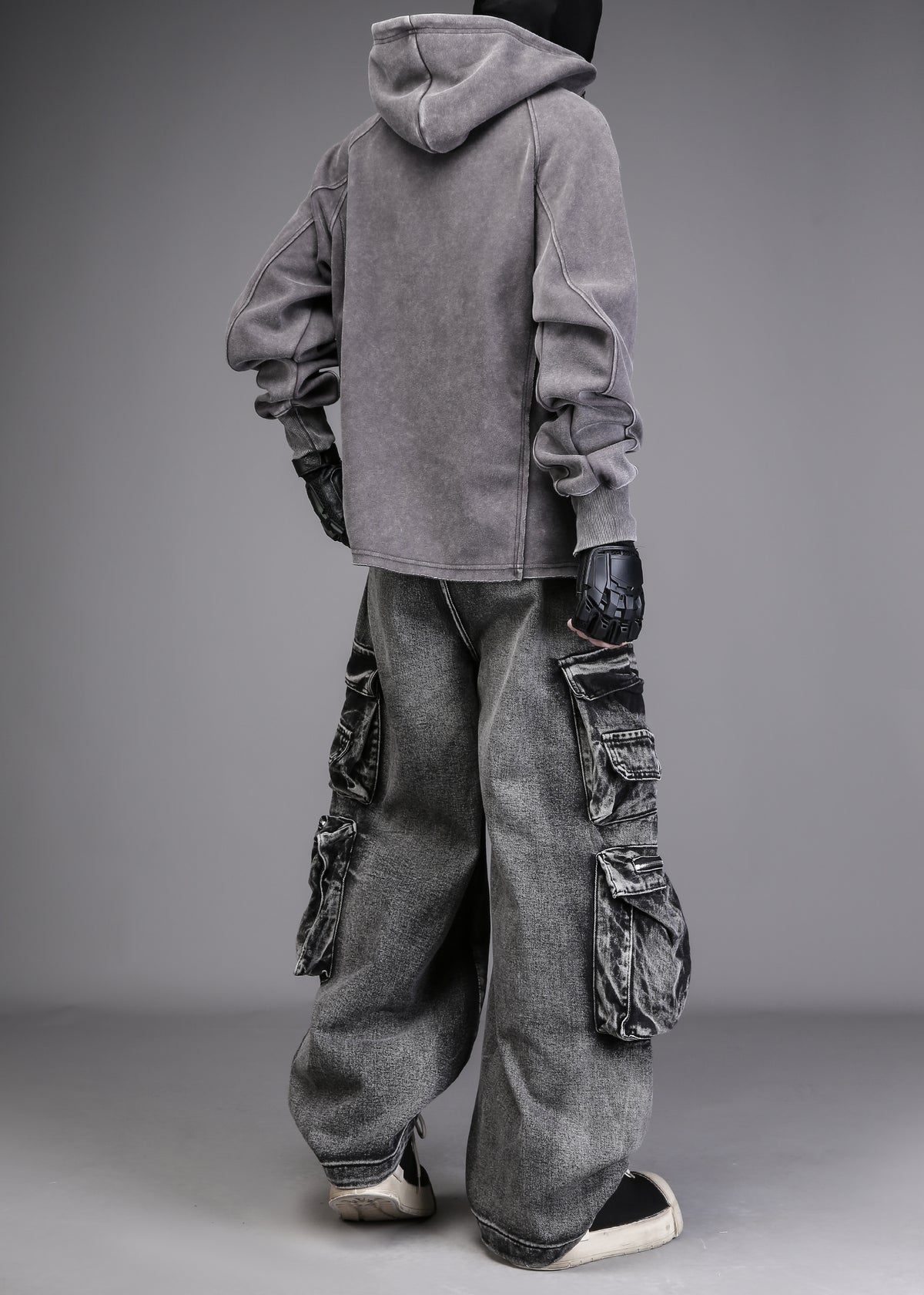 Asymmetric-Zip Hooded Sweatshirt