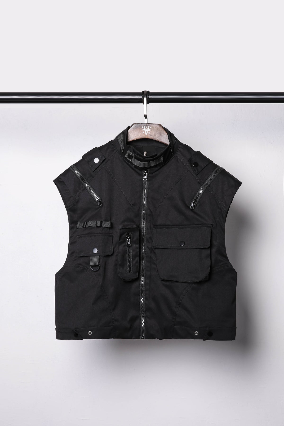 Techwear Workwear Vest, High Collar