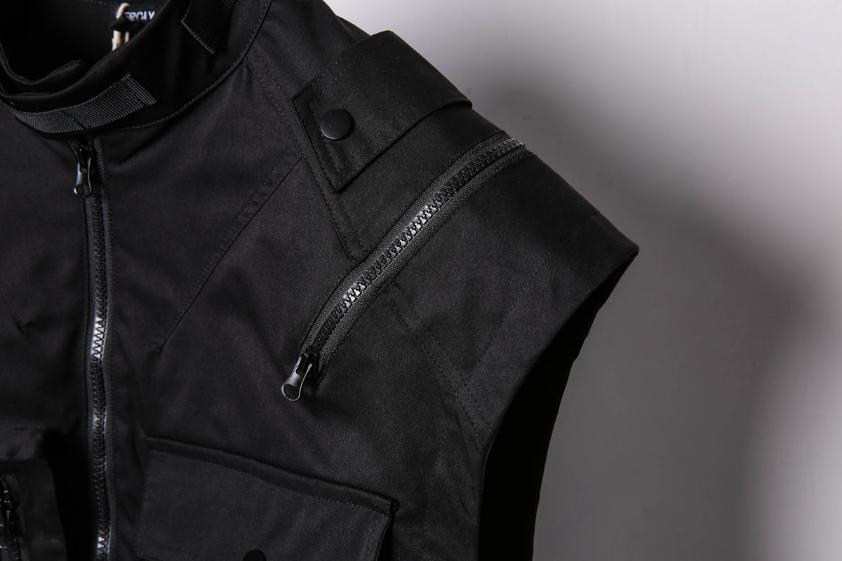 Techwear Workwear Vest, High Collar