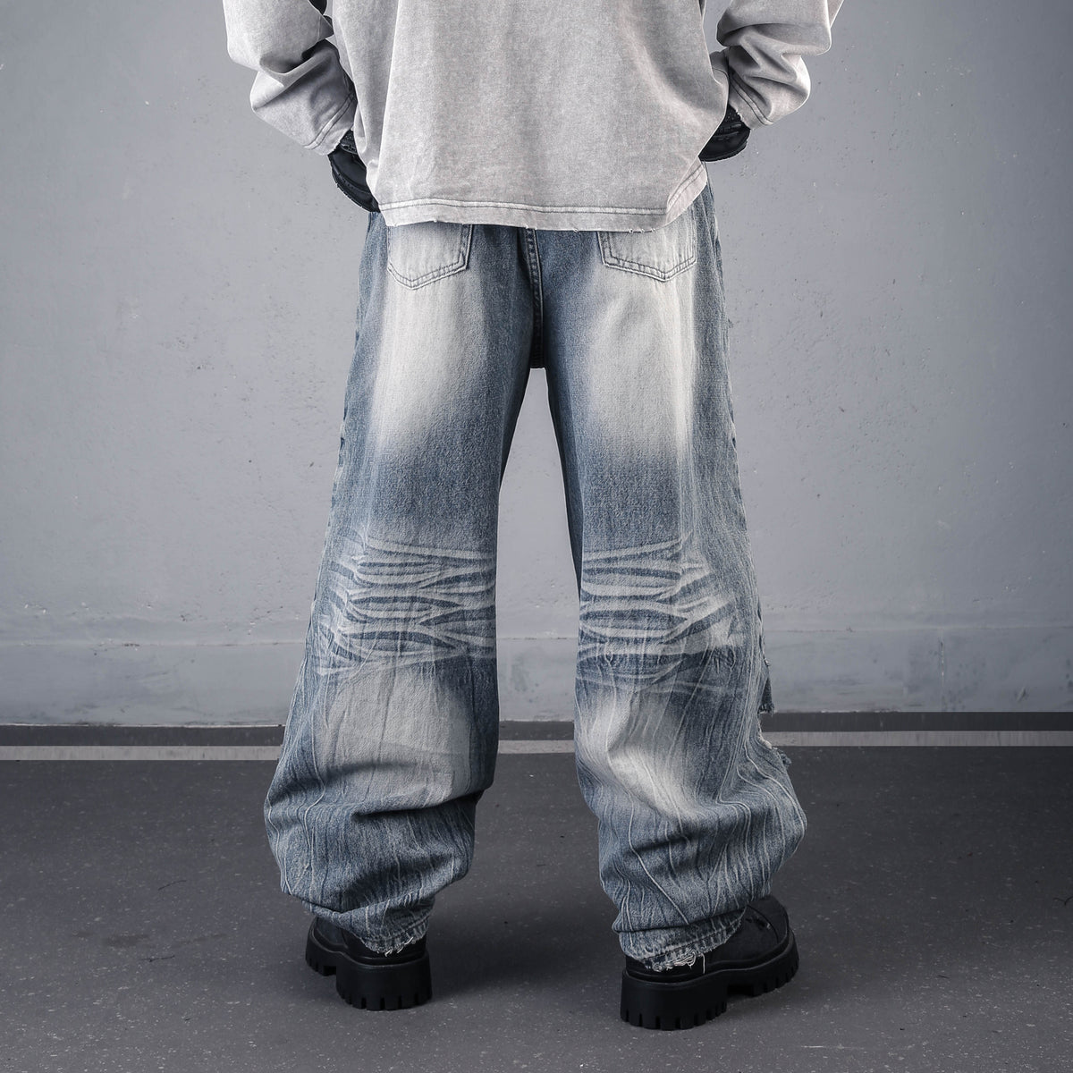 Vintage Washed Destroyed Baggy Jeans