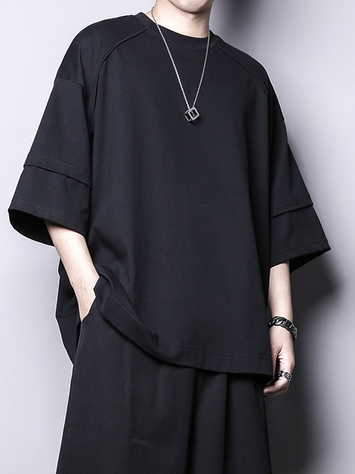 Yamamoto Fake-Two-Piece Drop-Shoulder Tee