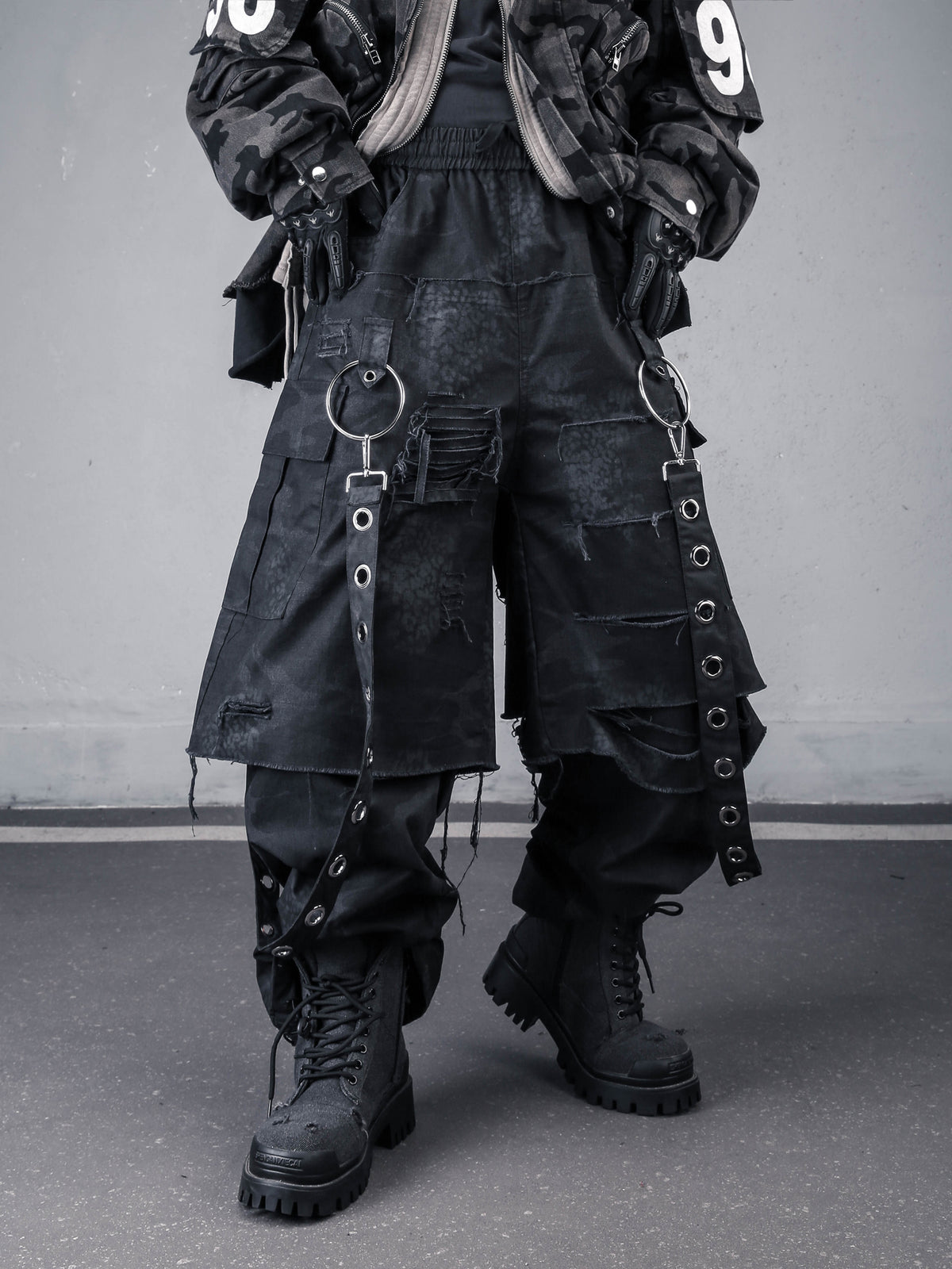 Industrial Fringe Darkwear Jeans