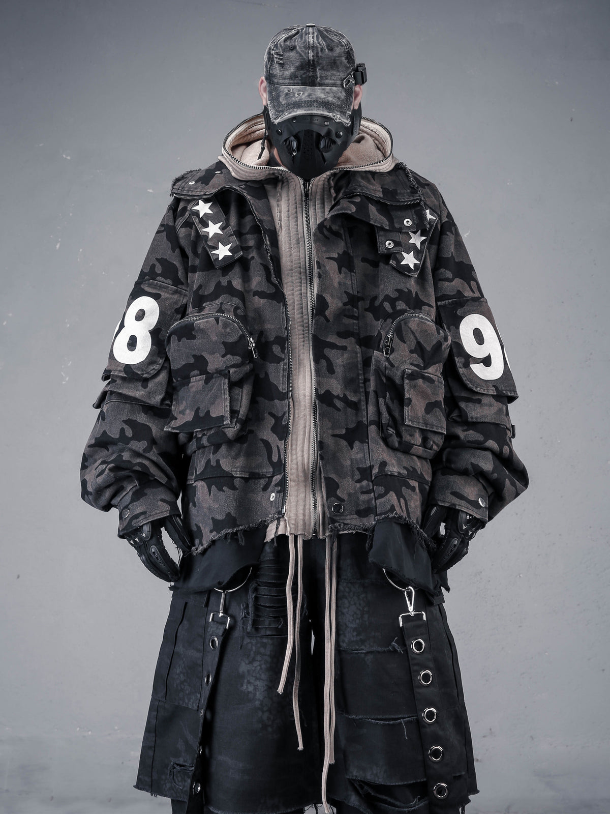 Camo Fake-Two-Piece Flight Jacket