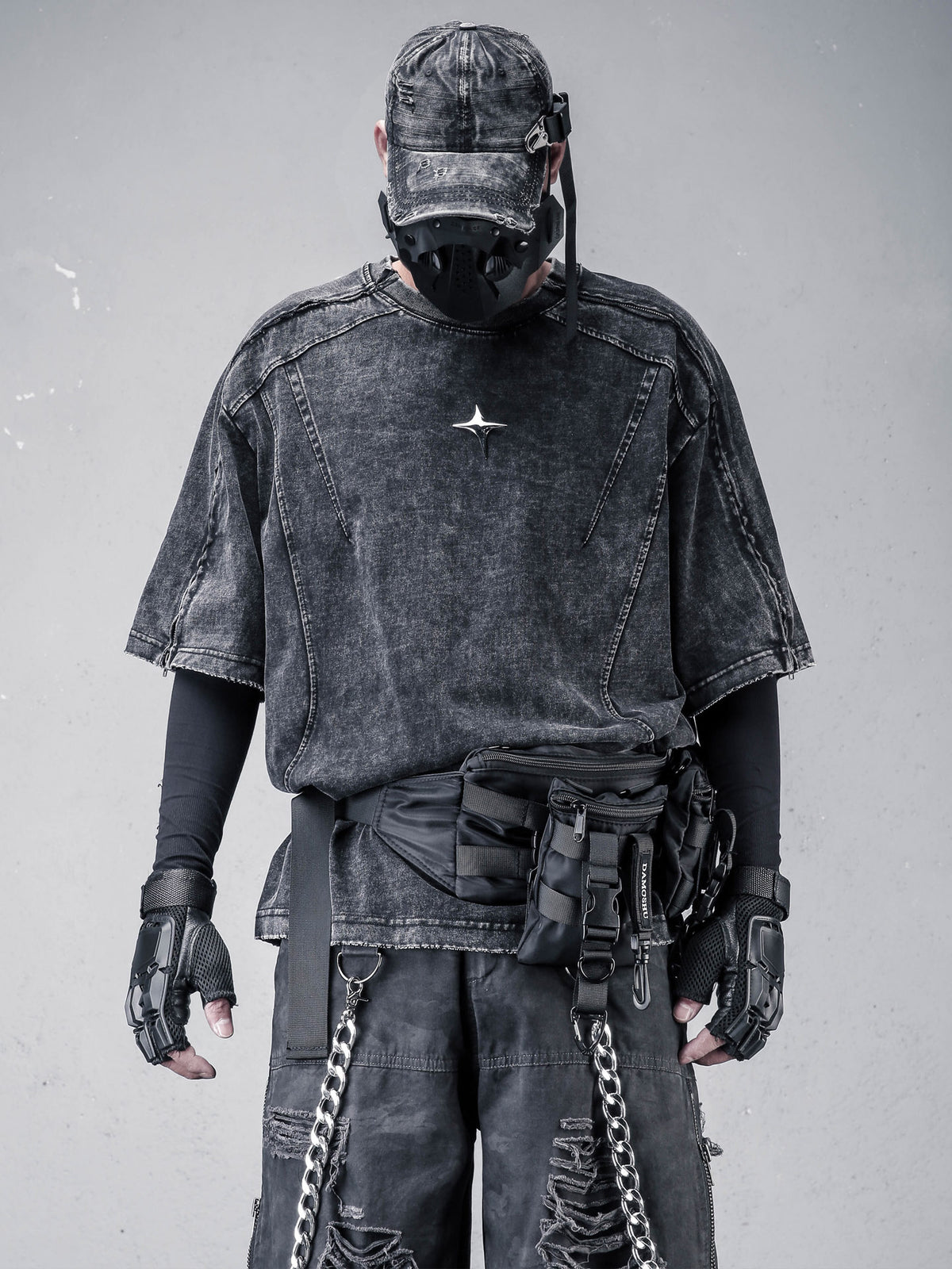 Washed Distressed Dark Tee