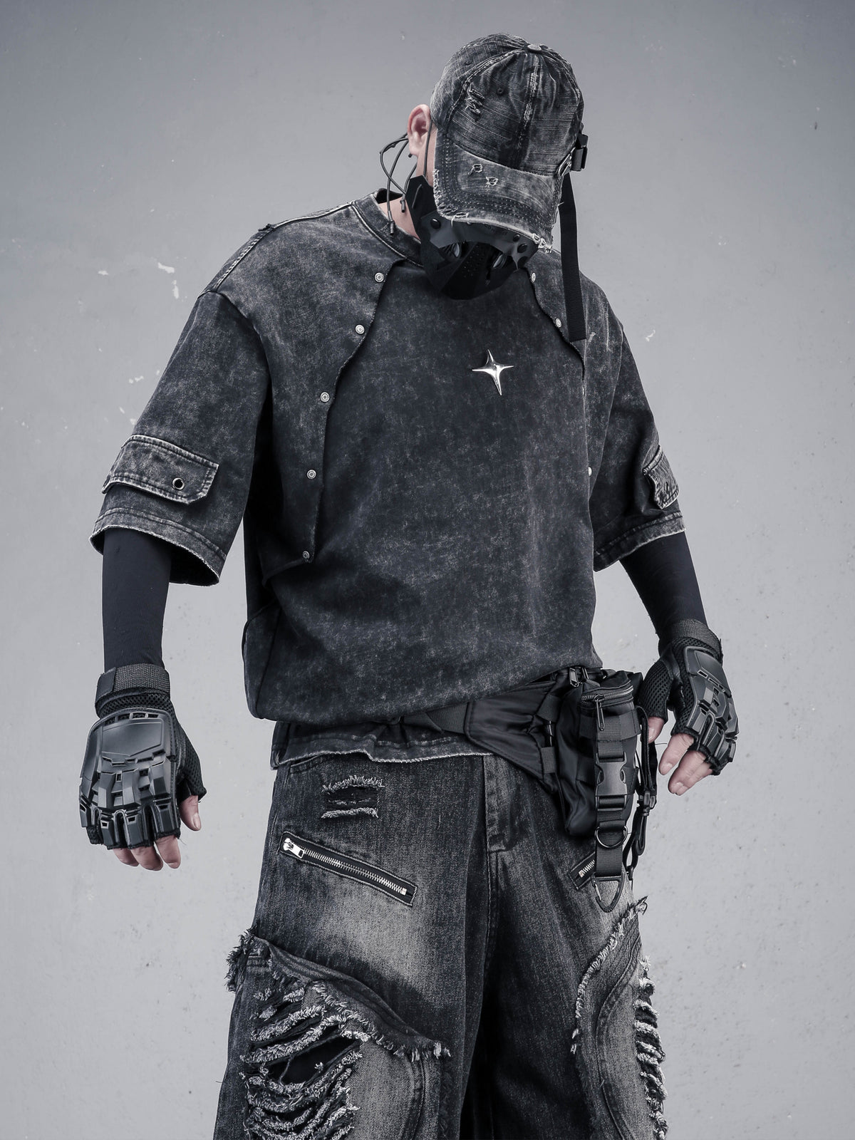 Dystopian Grunge Oversized Tee | Premium Washed Wasteland T-Shirt