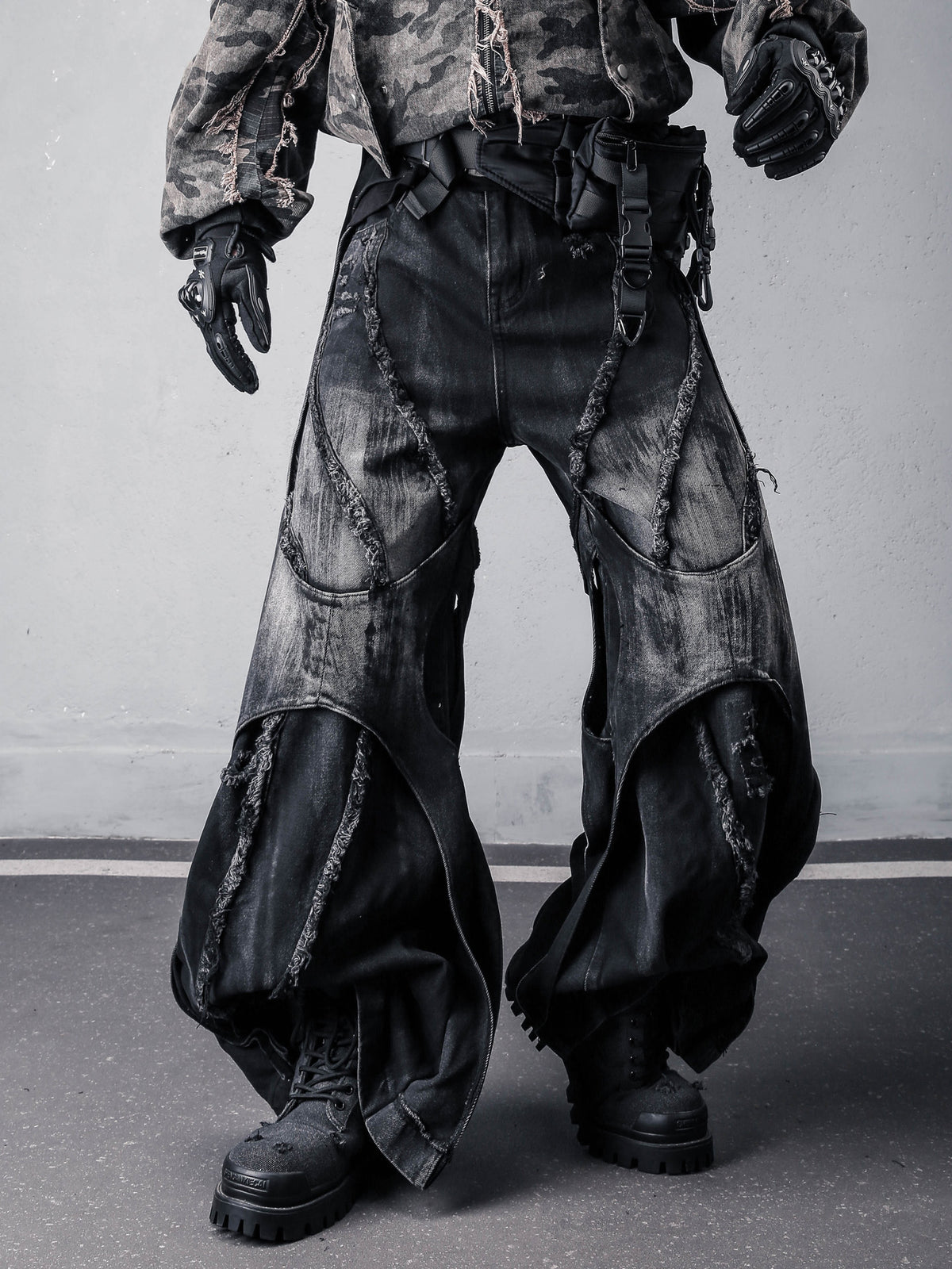Vintage Washed Black Denim Jeans