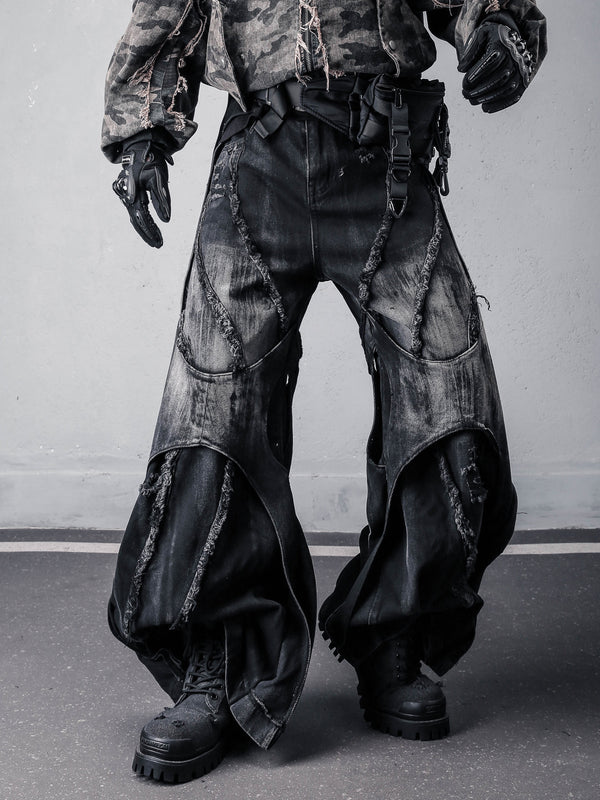 Vintage Washed Black Denim Jeans