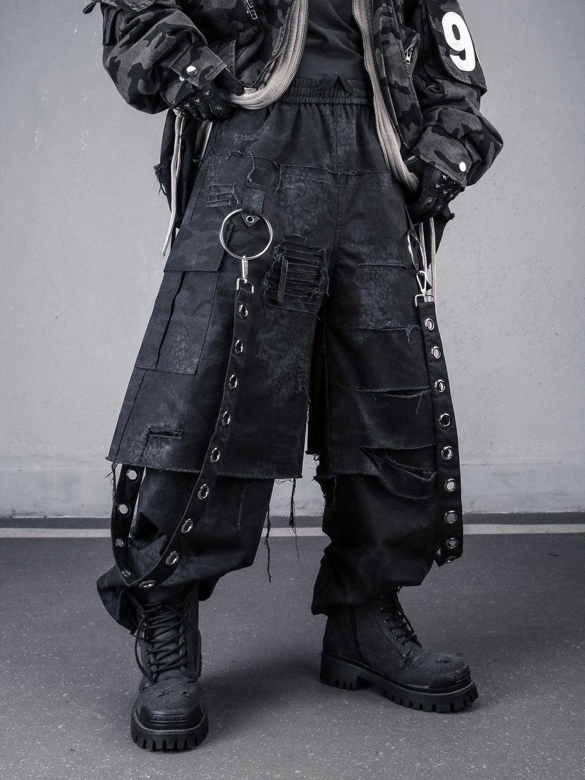 Industrial Fringe Darkwear Jeans
