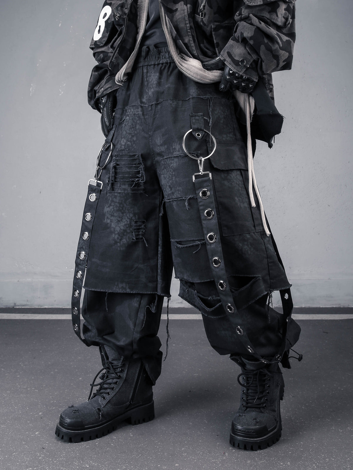 Industrial Fringe Darkwear Jeans