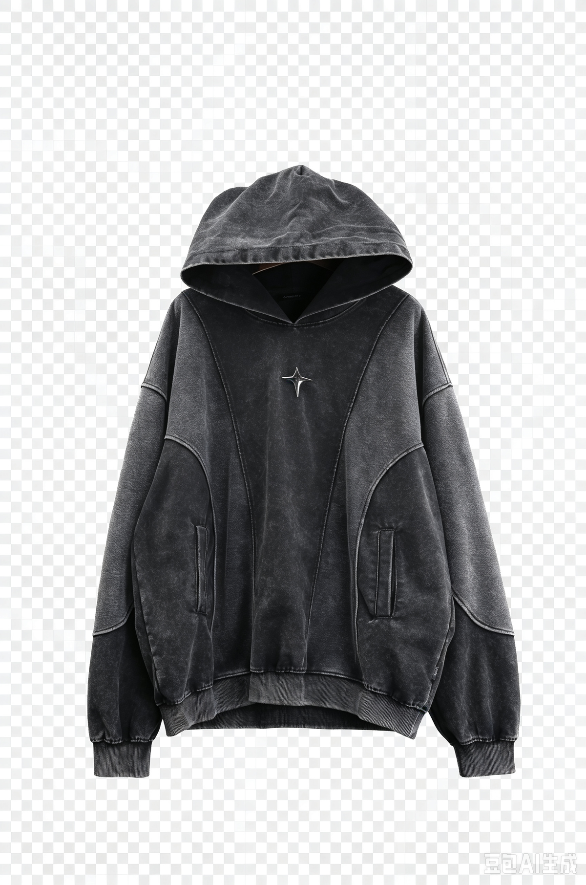 Deconstructed Patchwork Hooded Sweatshirt