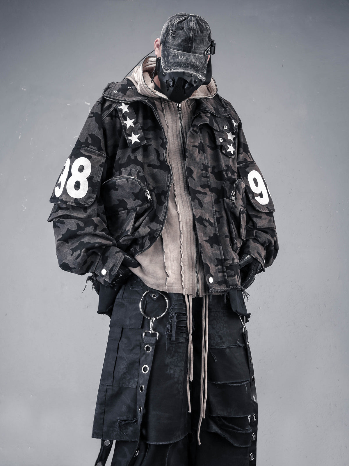 Camo Fake-Two-Piece Flight Jacket