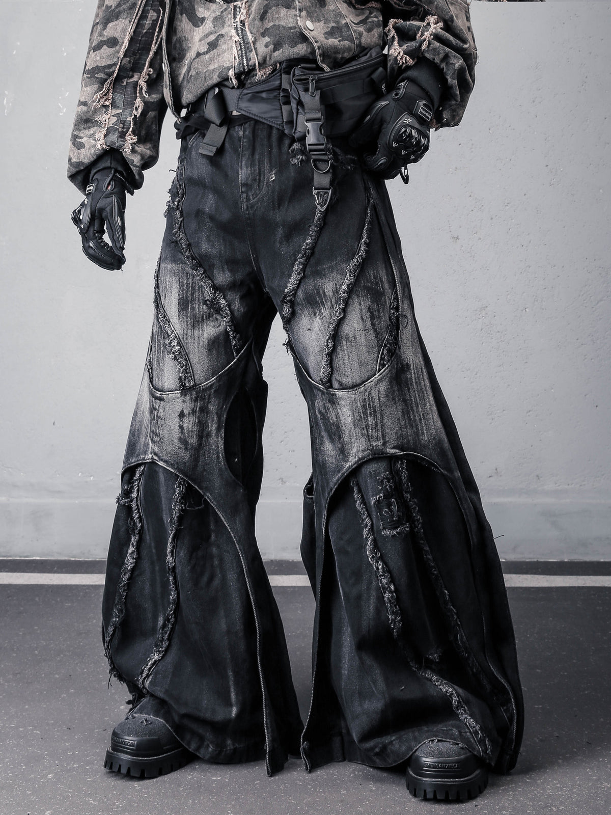 Vintage Washed Black Denim Jeans