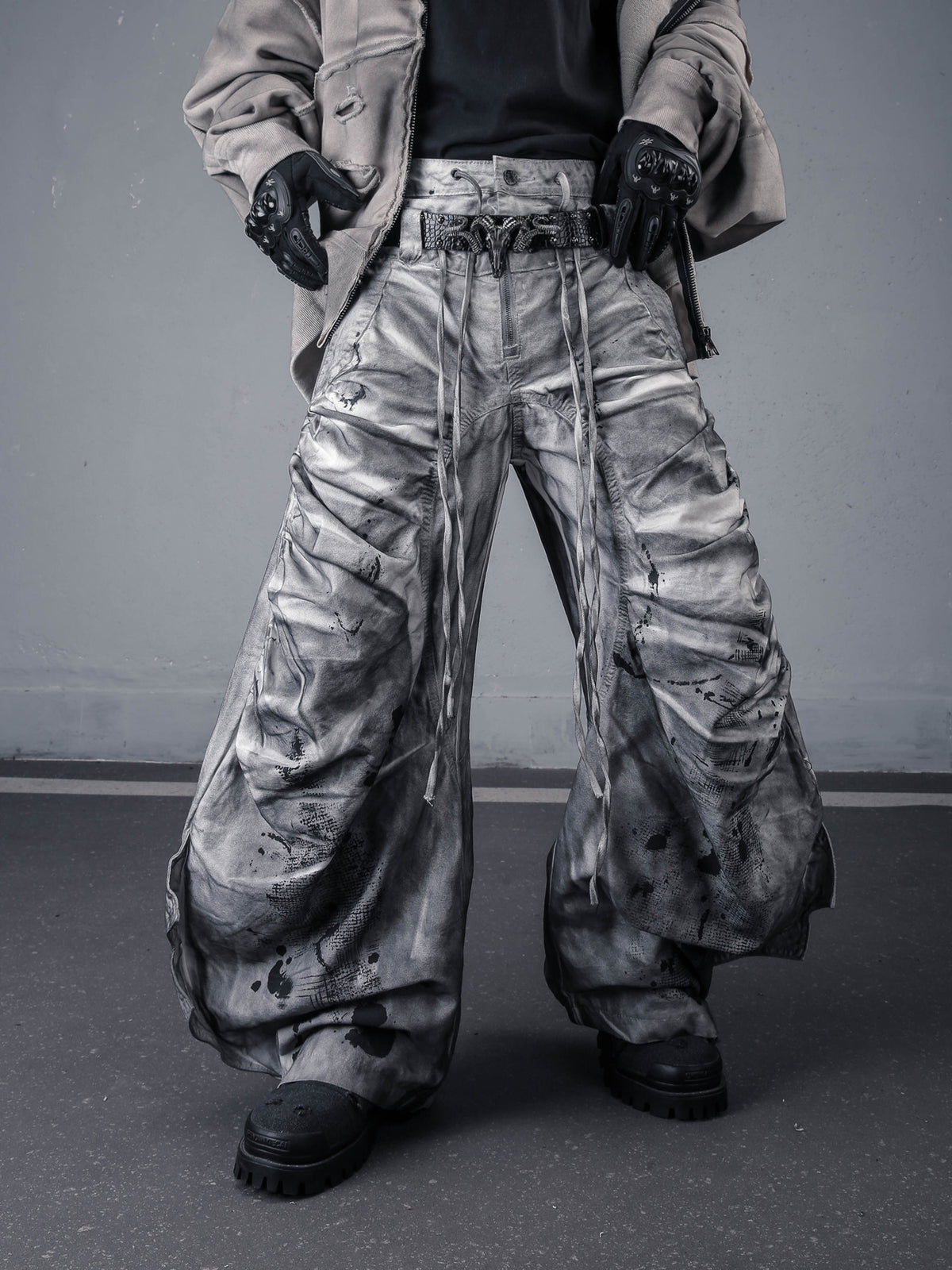 The Deconstructed Double-Waist Splatter Denim