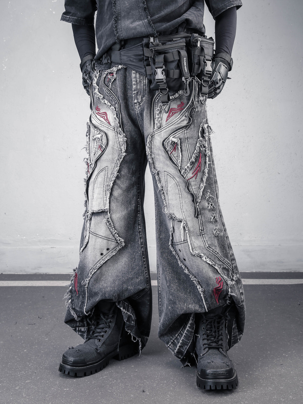Wasteland Deconstructed Raw-Edge Distressed Jeans