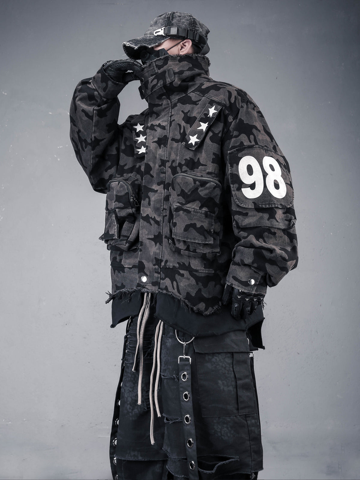 Camo Fake-Two-Piece Flight Jacket