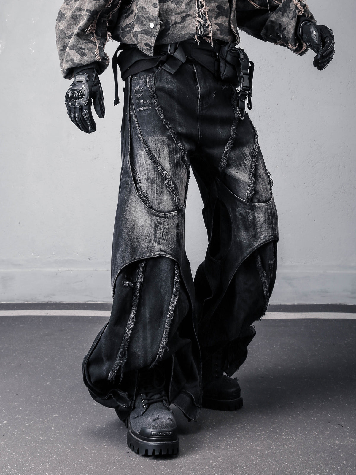 Vintage Washed Black Denim Jeans