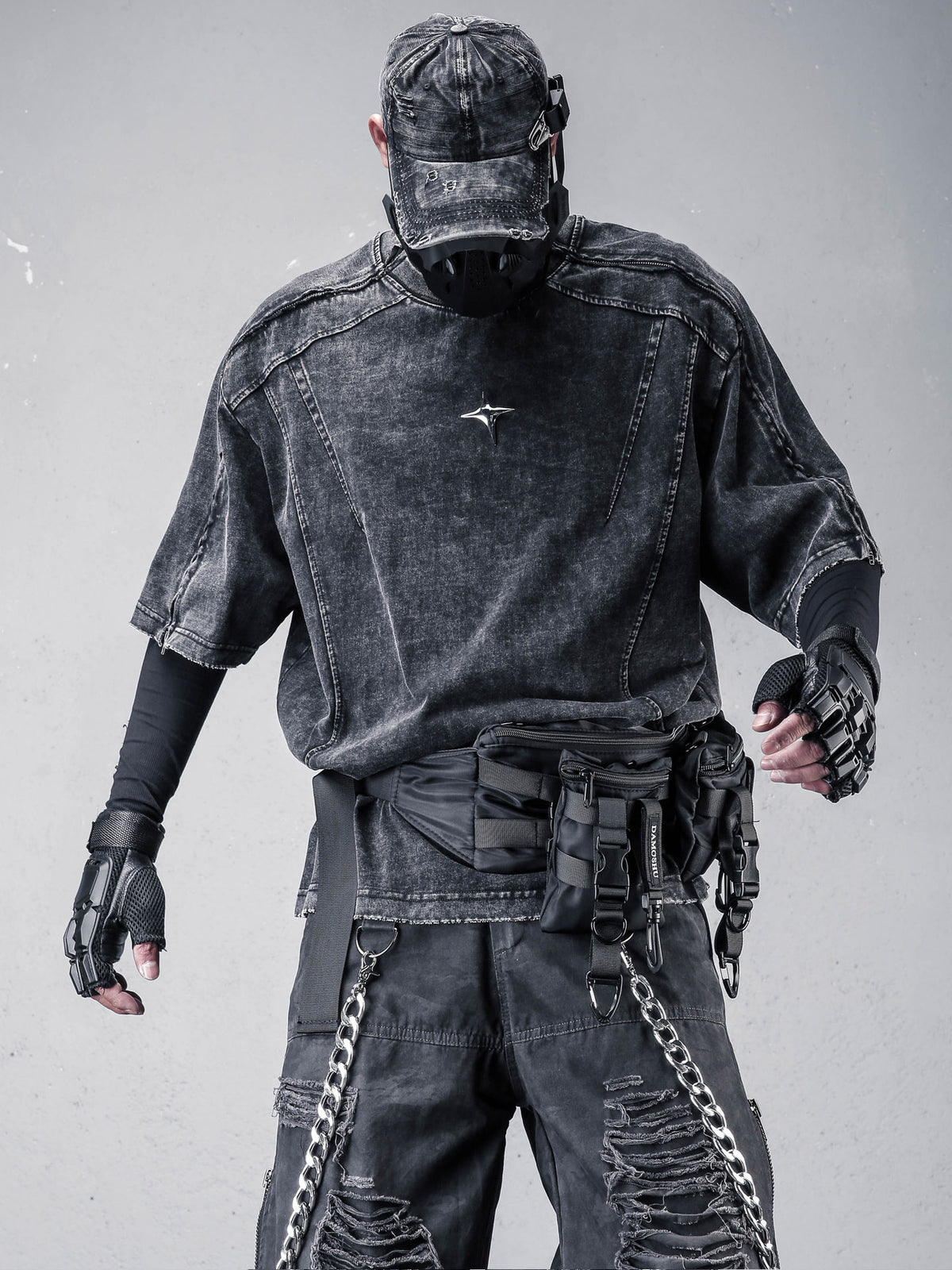 Washed Distressed Dark Tee